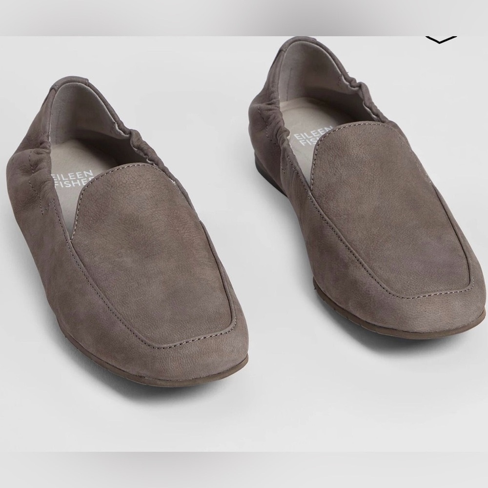 Brand New Eileen Fisher Women’s Sim Tumbled Nubuck Loafer In Rye In Size 7